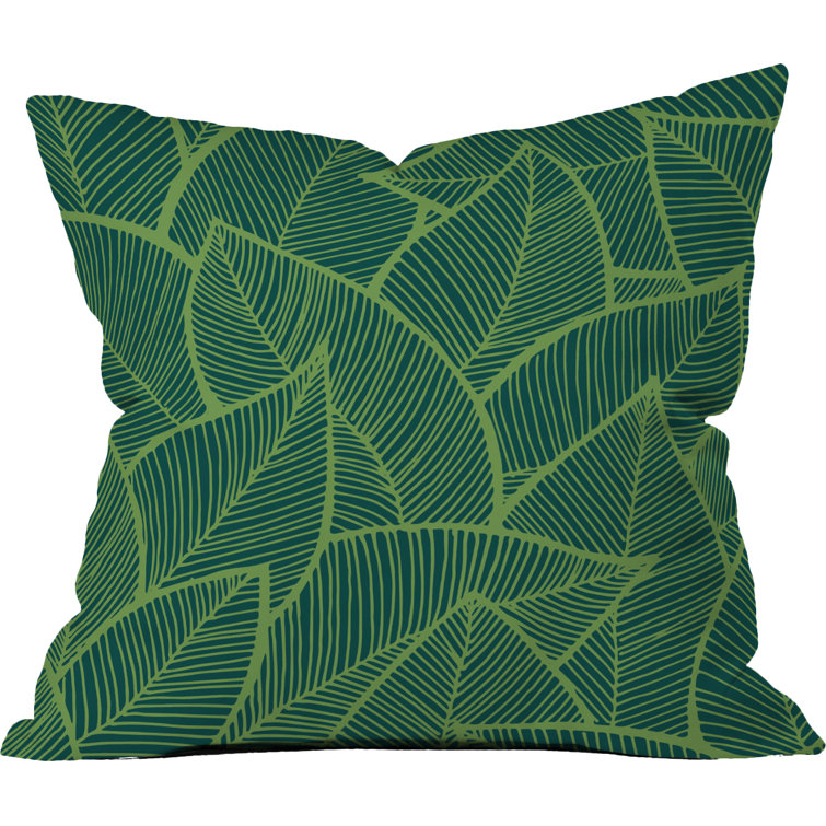 The Twillery Co.® Lime Green Leaves Outdoor Throw Pillow & Reviews